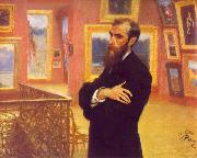 llya Yefimovich Repin Portrait of Pavel Mikhailovich Tretyakov Sweden oil painting artist